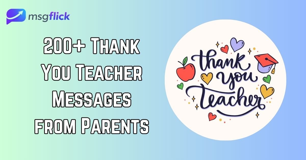 Thank You Teacher Messages from Parents